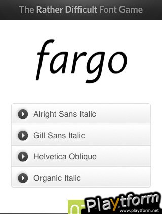 The Font Game (iPhone/iPod)