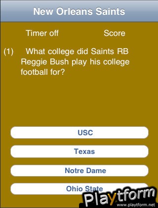 New Orleans Saints Football Trivia (iPhone/iPod)