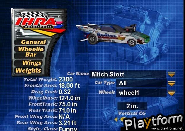 IHRA Drag Racing 2004 (PlayStation 2)