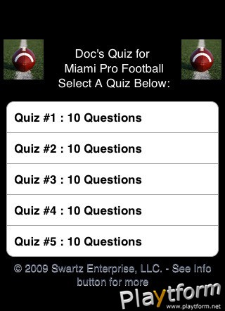 Miami Pro Football Quiz (iPhone/iPod)