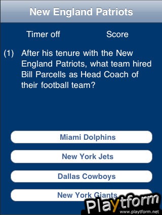 New England Patriots Football Trivia (iPhone/iPod)