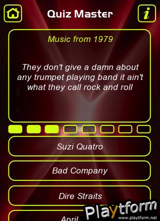 1970s Music Trivia Quiz (iPhone/iPod)