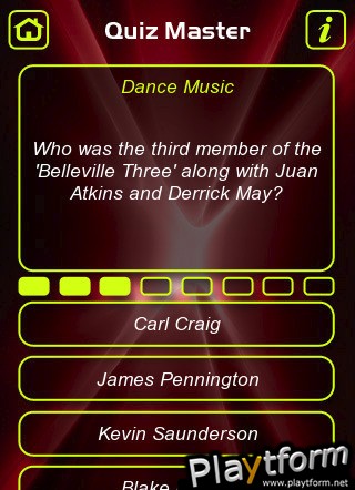 Dance Music Trivia Quiz (iPhone/iPod)